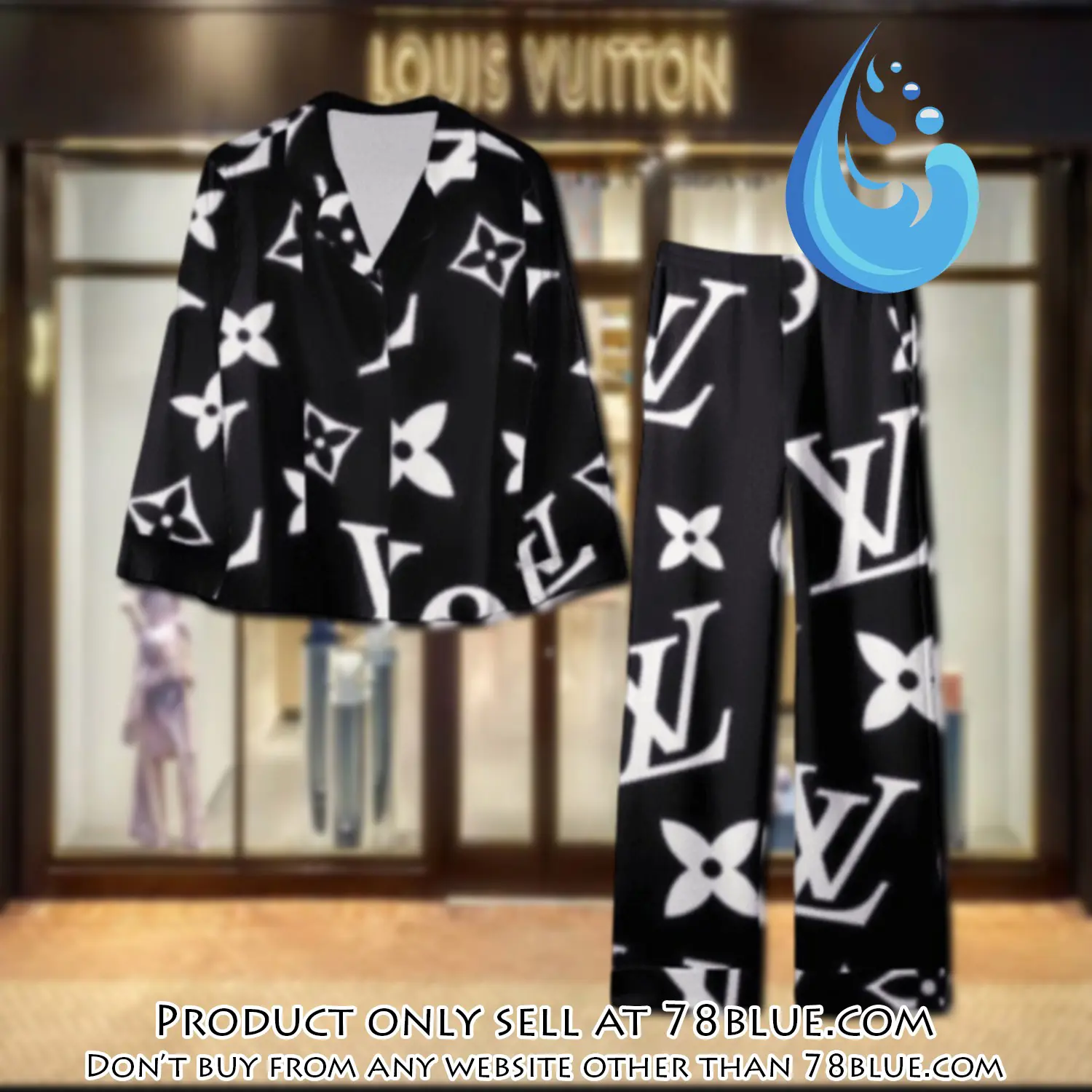 Trending luxury lv satin pajama set pjs1101 78b2020572